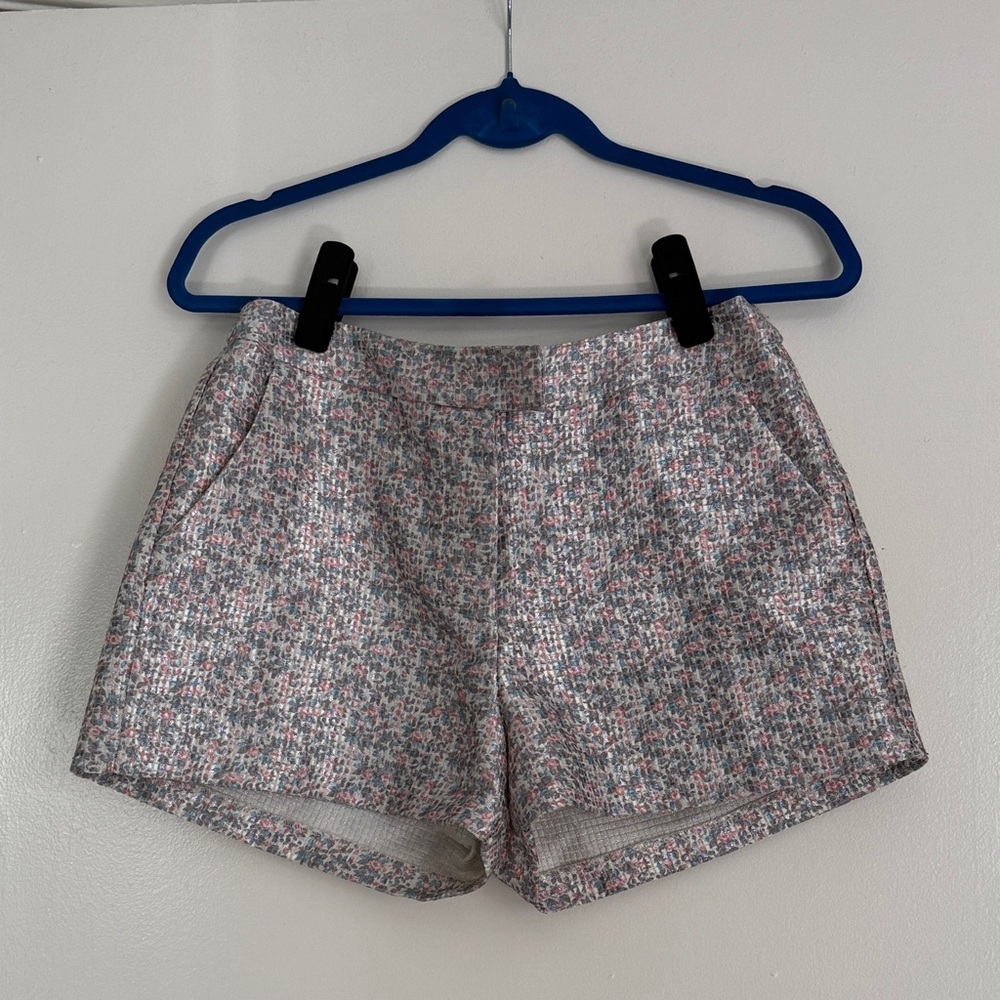 Astr Pink and Gray Floral Tweed Shorts